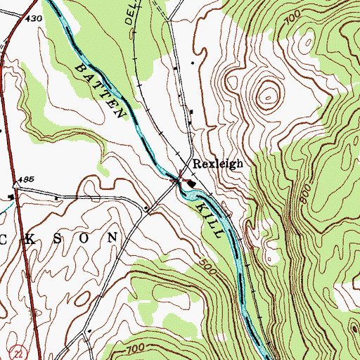 Topographic Map of Rexleigh Bridge, NY