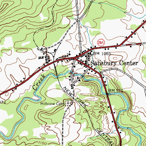 Topographic Map of Salisbury Center Bridge, NY