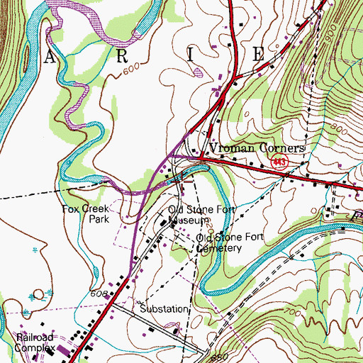 Topographic Map of Schoharie Bridge, NY