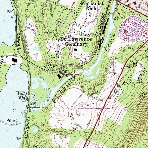 Topographic Map of Tioronda Bridge (historical), NY