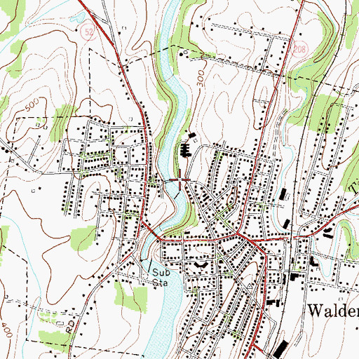 Topographic Map of Walden Low Bridge, NY
