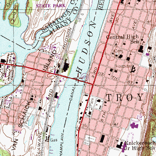 Topographic Map of 112th Street Bridge, NY