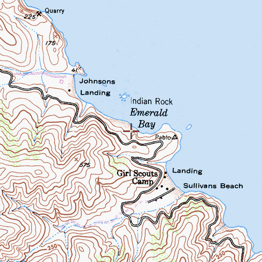 Topographic Map of Emerald Bay, CA