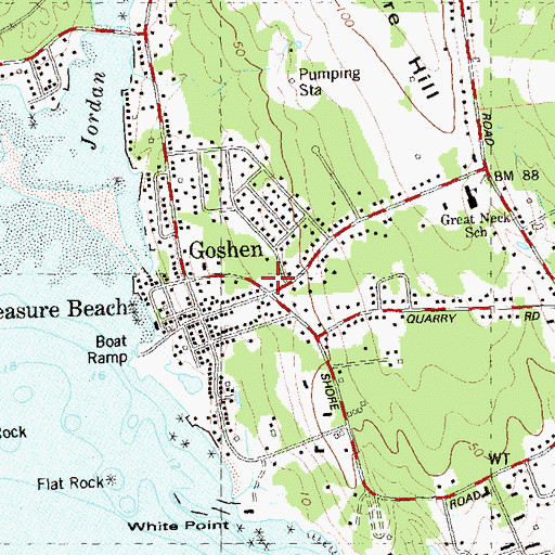 Topographic Map of Goshen Fire Department Station 3, CT