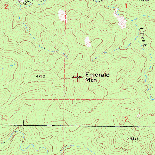 Topographic Map of Emerald Mountain, CA