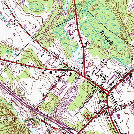 Topographic Map of Colchester Hayward Volunteer Fire Company Station 1 Headquarters, CT
