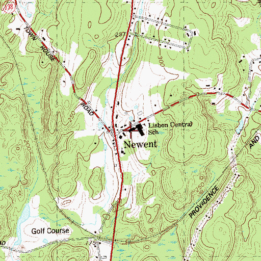 Topographic Map of Lisbon Fire Department, CT
