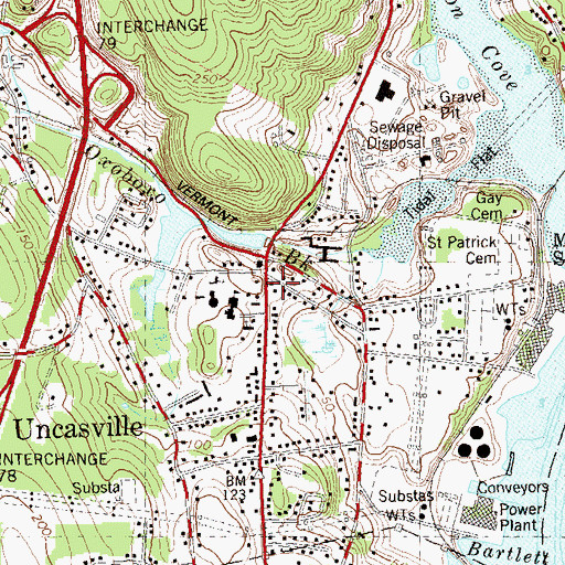 Topographic Map of Montville Fire Marshal's Office, CT