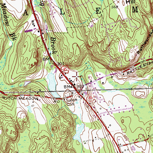 Topographic Map of Salem Volunteer Fire Company, CT