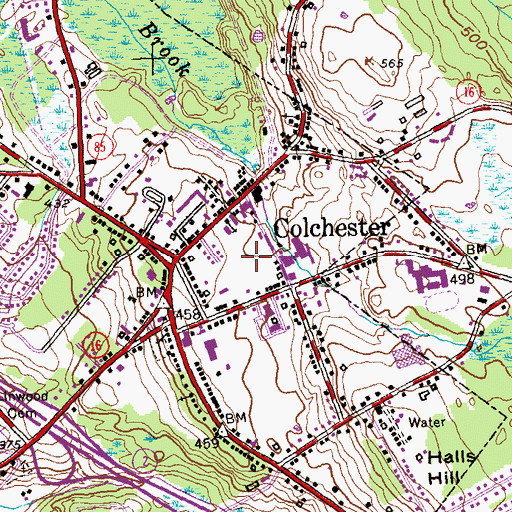 Topographic Map of Colchester Fire Marshal's Office, CT
