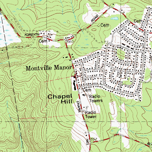 Topographic Map of Oakdale Fire Company Station 4, CT