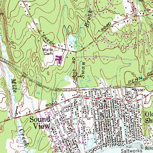 Topographic Map of Old Lyme Fire Department Cross Lane Station, CT