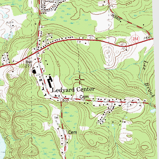 Topographic Map of Ledyard Fire Department Company 1, CT