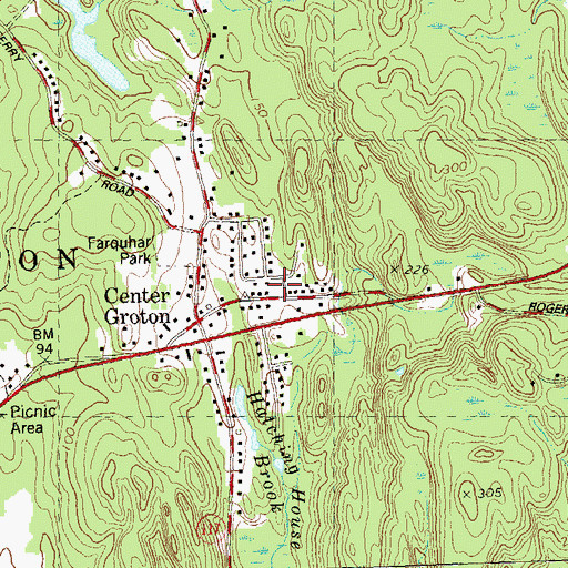 Topographic Map of Center Groton Fire Department Station 7, CT
