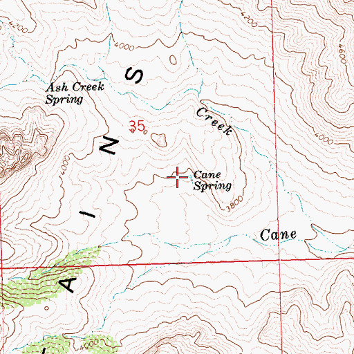 Topographic Map of Cane Spring, AZ