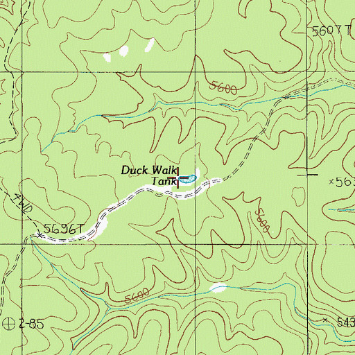 Topographic Map of Duck Walk Tank, AZ
