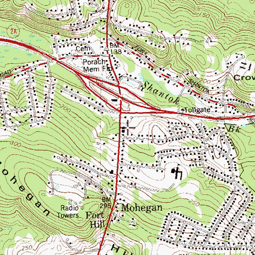 Topographic Map of Mohegan Fire Company Inc., CT