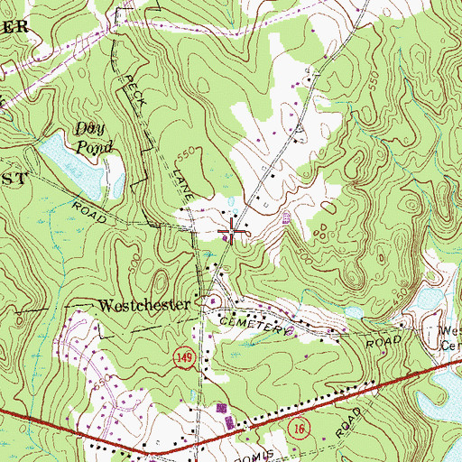 Topographic Map of Colchester Hayward Volunteer Fire Department 2, CT