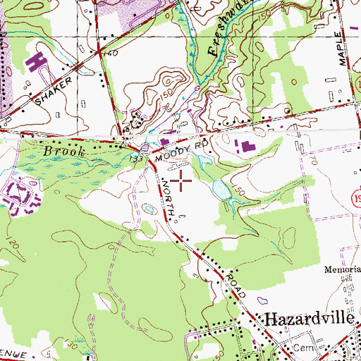 Topographic Map of Enfield Town Fire Dispatch Center, CT