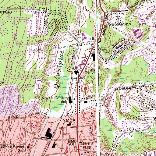Topographic Map of Southington Fire Department Engine Company 1, CT