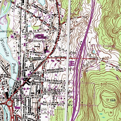 Topographic Map of Quinebaug Valley Emergency Dispatch, CT