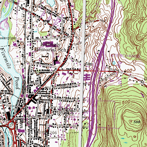 Topographic Map of Quinebaug Valley Emergency Dispatch, CT
