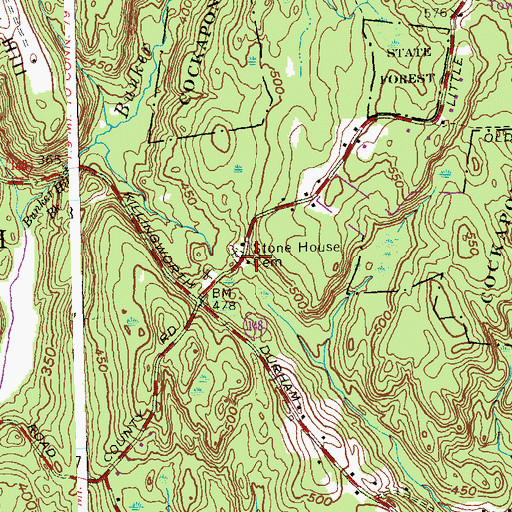 Topographic Map of Killingworth Volunteer Fire Company Station 2, CT