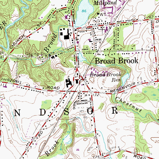Topographic Map of East Windsor Fire Marshal's Office, CT
