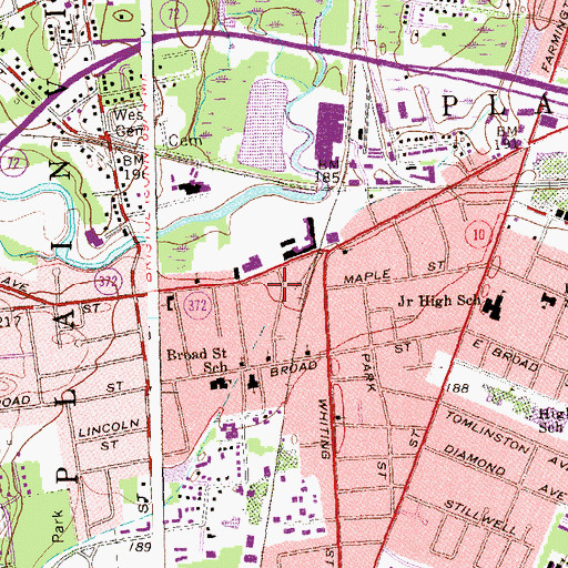 Topographic Map of Plainville Fire Marshal's Office, CT