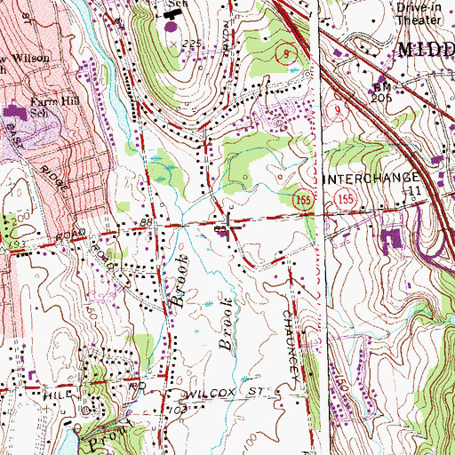 Topographic Map of South Fire District Station, CT