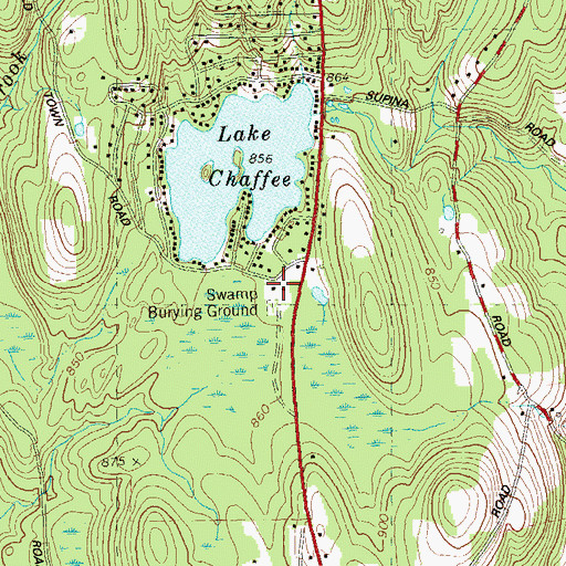 Topographic Map of Ashford Volunteer Fire Department Station 220, CT