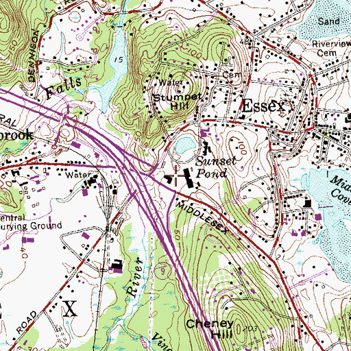 Topographic Map of Essex Fire Engine Company 1 Headquarters, CT