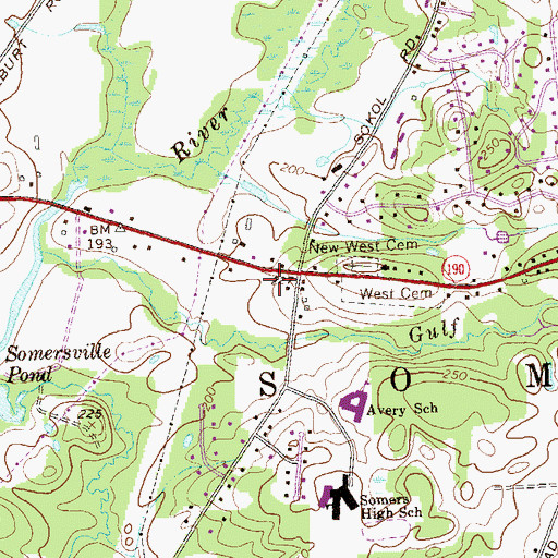 Topographic Map of Somers Volunteer Fire and Ambulance Station 46, CT