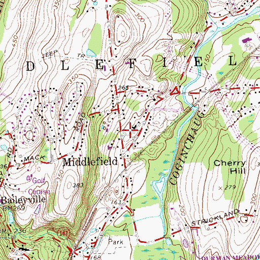 Topographic Map of Middlefield Volunteer Fire Company, CT