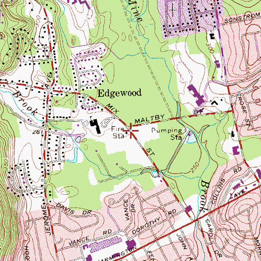 Topographic Map of Bristol Fire Department Engine Company 5, CT