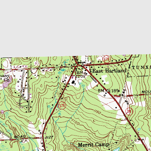 Topographic Map of Hartland Fire Marshal's Office, CT