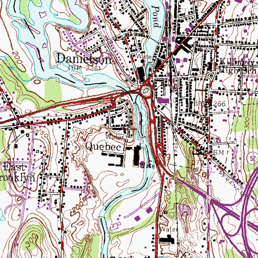 Topographic Map of Brooklyn Fire Marshal's Office, CT