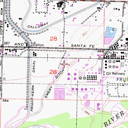 Topographic Map of Emery Ditch, CA
