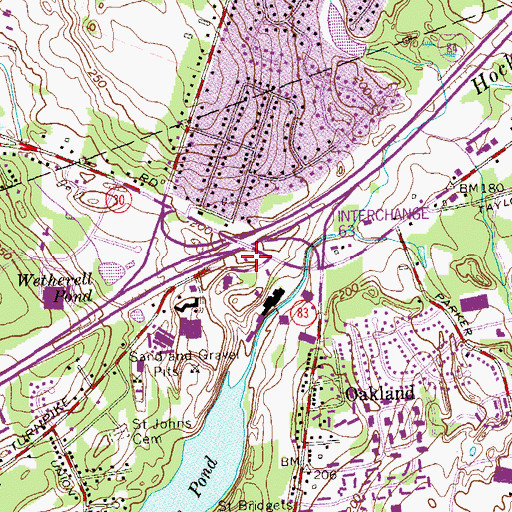 Topographic Map of Manchester Fire Rescue Emergency Medical Services Station 5, CT