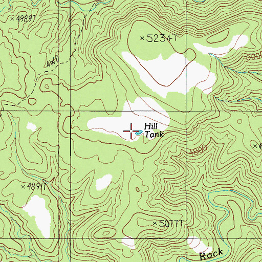 Topographic Map of Hill Tank, AZ