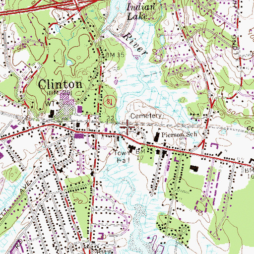 Topographic Map of Clinton Volunteer Fire Department Station 1 Headquarters, CT
