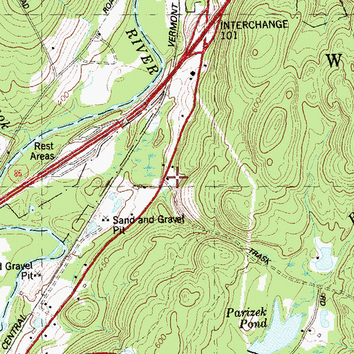 Topographic Map of Willington Fire Department 1 Station 113, CT