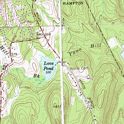 Topographic Map of East Hampton Volunteer Fire Department Company 3 White Birch Station, CT