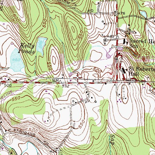 Topographic Map of Pomfret Fire Department Station 70, CT