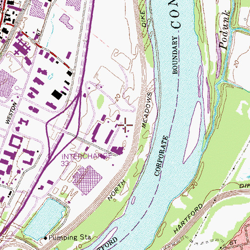 Topographic Map of Hartford Fire Department Training Division, CT