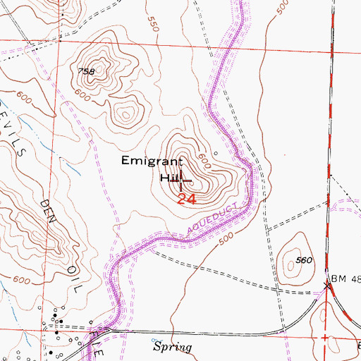 Topographic Map of Emigrant Hill, CA