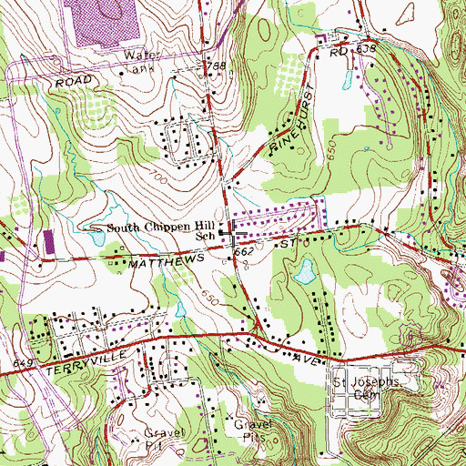 Topographic Map of Bristol Fire Department Engine Company 2, CT