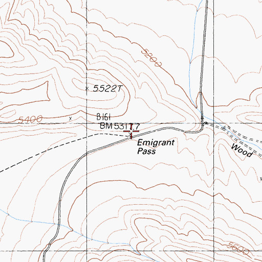 Topographic Map of Emigrant Pass, CA