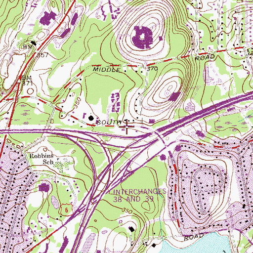 Topographic Map of Farmington Fire Department East Farmington Fire Station, CT