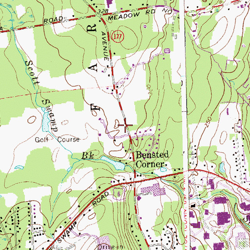 Topographic Map of Farmington Fire Department Southwest Fire Station, CT